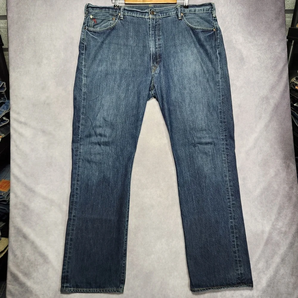 Polo Ralph Lauren Classic 867 Mens Blue Medium Wash Straight Leg Jeans 42x36